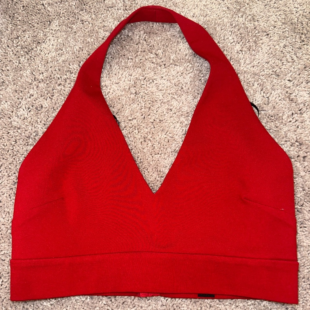 Forever 21 Red Halter Neck Crop Top